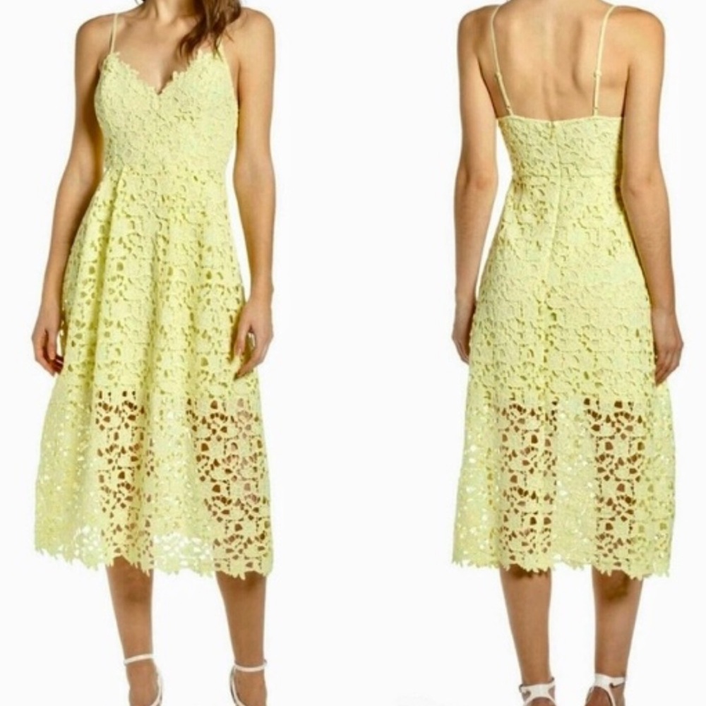 Astr Yellow Sleeveless Midi Sundress for Weddings